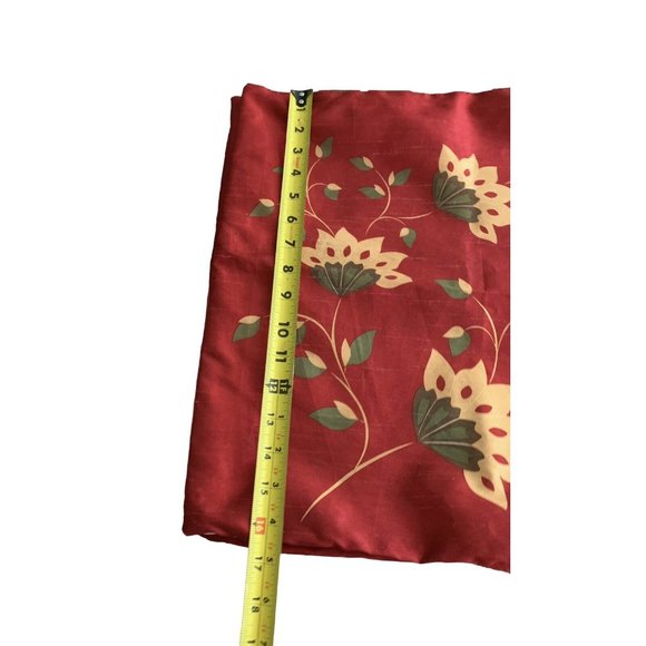 Pier 1 Set 2 Pillow Covers Zip 17" Burgundy Yellow & Sage Floral Stripe x2 Sides - Picture 6 of 6
